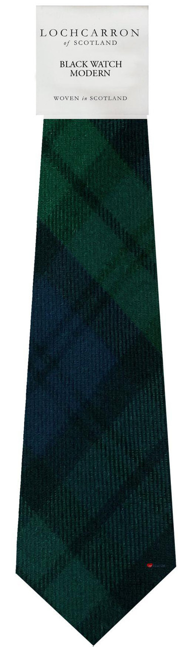 Mens Neck Tie Black Watch Modern Tartan Military Lightweight Scottish Clan Tie