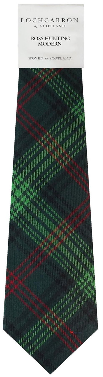 Mens Neck Tie Ross Hunting Modern Tartan Lightweight Scottish Clan Tie