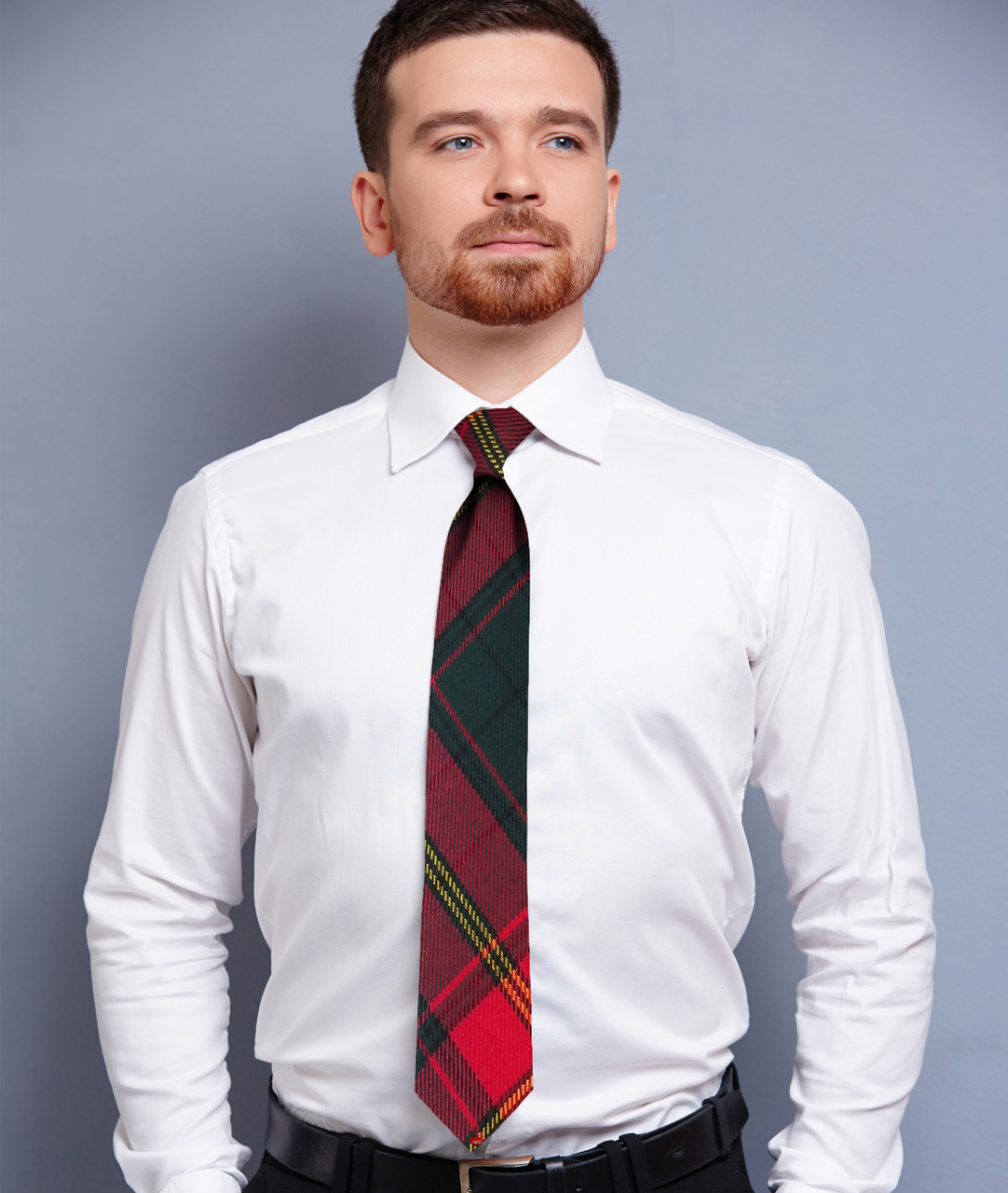 Mens Neck Tie Ulster Red Irish Tartan Lightweight Scottish Clan Tie