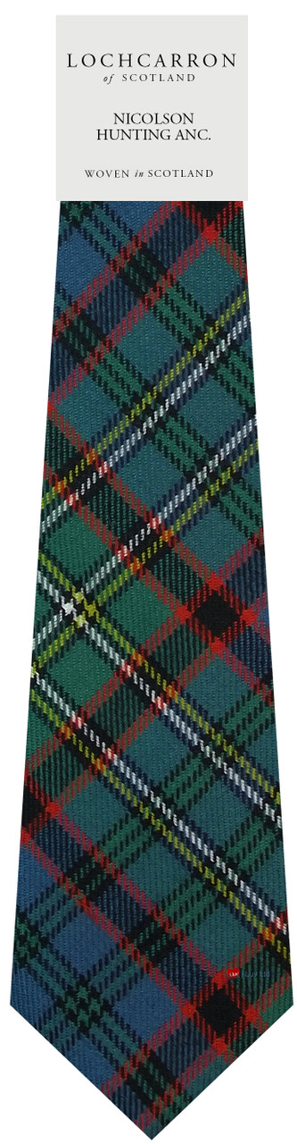 Mens Neck Tie Nicolson Hunting Ancient Tartan Lightweight Scottish Clan Tie