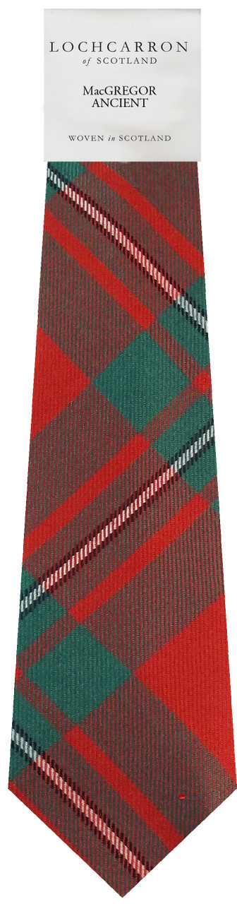Mens Neck Tie MacGregor Ancient Tartan Lightweight Scottish Clan Tie