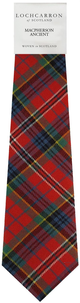 Mens Neck Tie MacPherson Ancient Tartan Lightweight Scottish Clan Tie