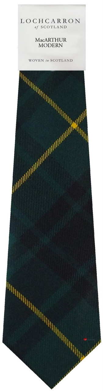 Mens Neck Tie MacArthur Modern Tartan Lightweight Scottish Clan Tie