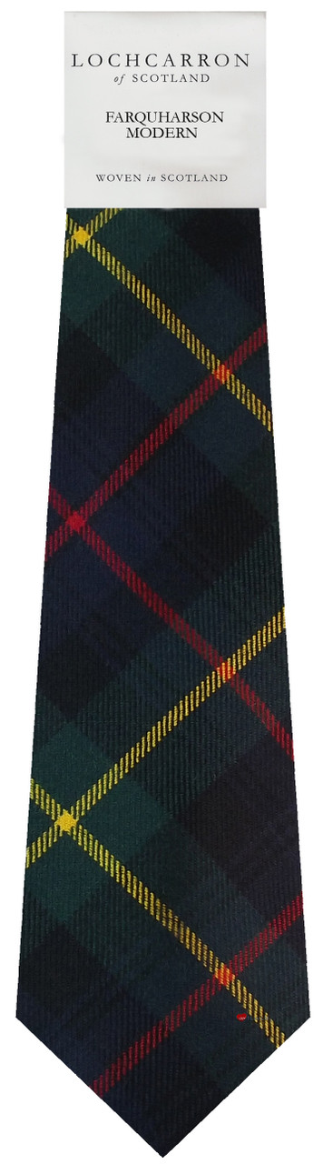 Mens Neck Tie Farquharson Modern Tartan Lightweight Scottish Clan Tie