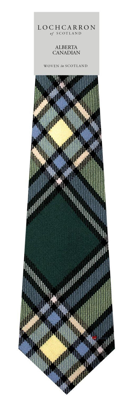 Mens Neck Tie Alberta Canadian Tartan Lightweight Scottish Clan Tie