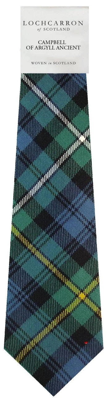 Mens Neck Tie Campbell of Argyll Ancient Tartan Lightweight Scottish Clan Tie