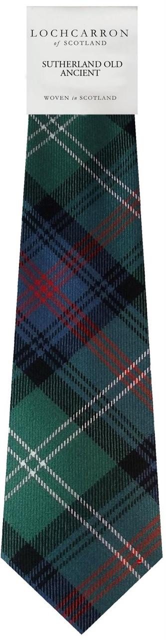 Mens Neck Tie Sutherland Old Ancient Tartan Lightweight Scottish Clan Tie