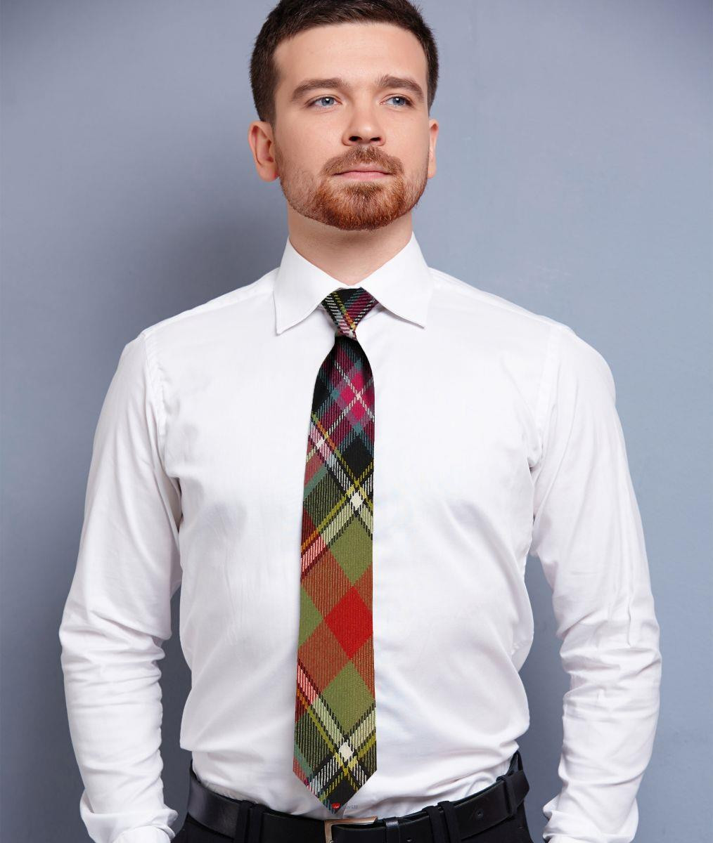 Mens Neck Tie Bruce of Kinnaird Ancient Tartan Lightweight Scottish Clan Tie