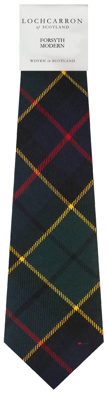 Mens Neck Tie Forsyth Modern Tartan Lightweight Scottish Clan Tie