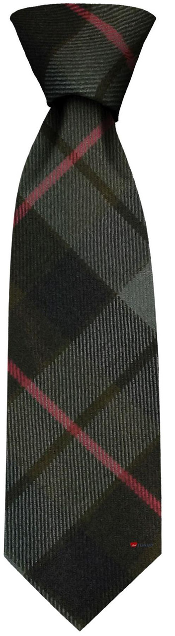 Mens Neck Tie Gunn Weathered Tartan Lightweight Scottish Clan Tie