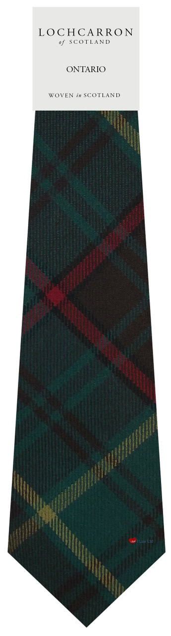 Mens Neck Tie Ontario Canadian Tartan Lightweight Scottish Clan Tie