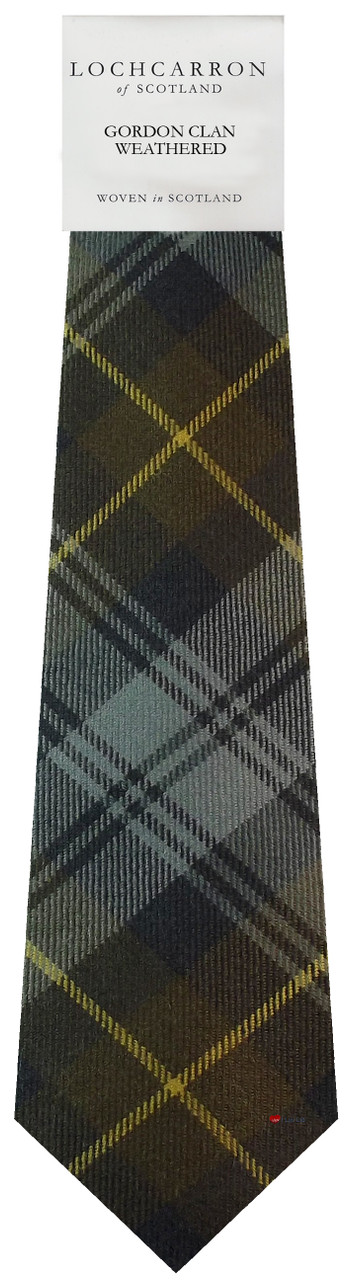 Mens Neck Tie Gordon Weathered Tartan Lightweight Scottish Clan Tie