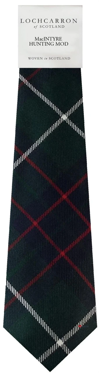 Mens Neck Tie MacIntyre Hunting Modern Tartan Lightweight Scottish Clan Tie