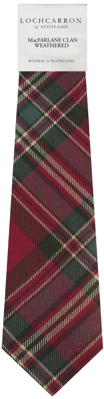 Mens Neck Tie MacFarlane Weathered Tartan Lightweight Scottish Clan Tie