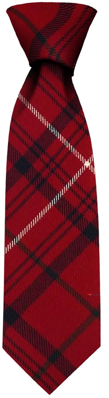 Mens Neck Tie Rose Red Modern Tartan Lightweight Scottish Clan Tie