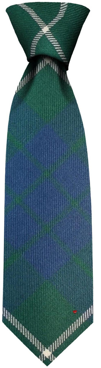 Mens Neck Tie Hamilton Green Ancient Tartan Lightweight Scottish Clan Tie