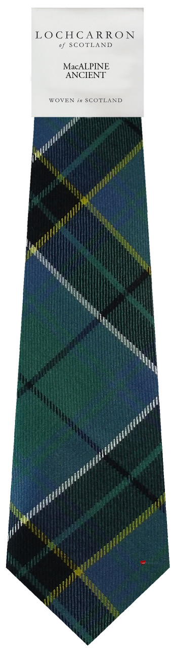 Mens Neck Tie MacAlpine Ancient Tartan Lightweight Scottish Clan Tie