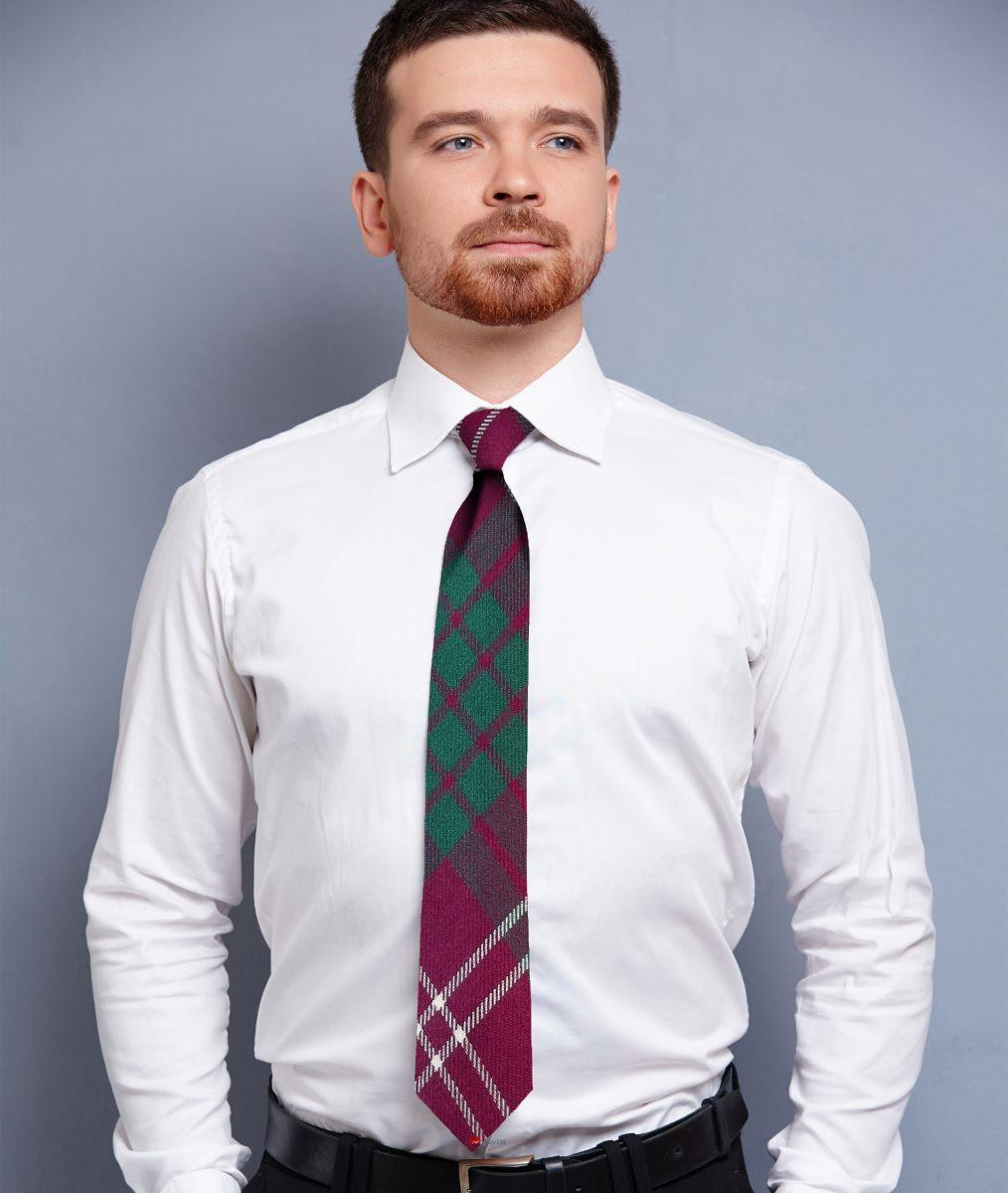 Mens Neck Tie Crawford Ancient Tartan Lightweight Scottish Clan Tie