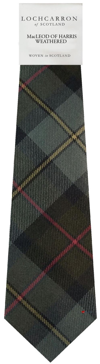 Mens Neck Tie MacLeod Of Harris Weathered Tartan Lightweight Scottish Clan Tie