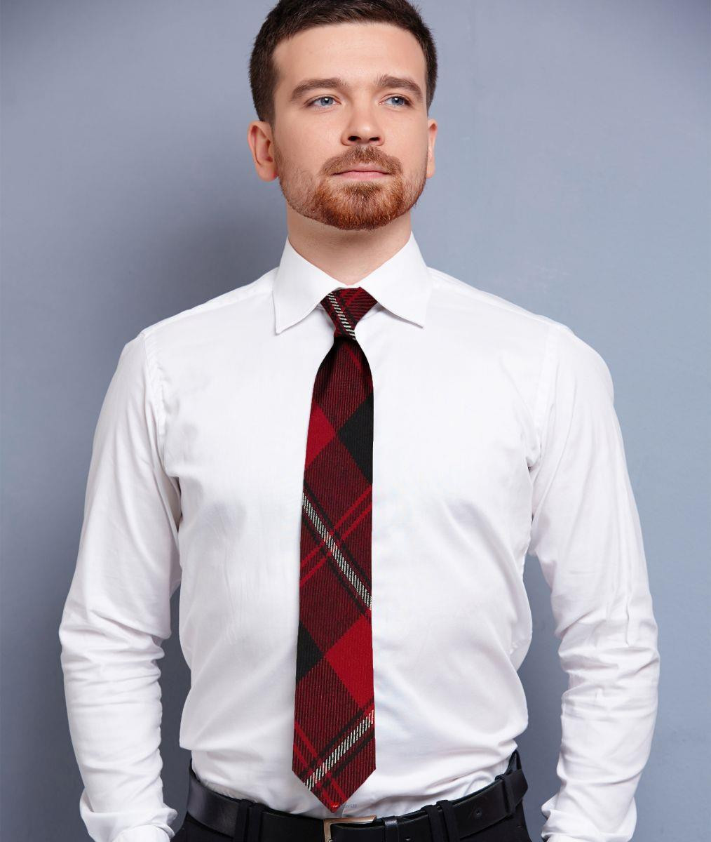 Mens Neck Tie Cunningham Modern Tartan Lightweight Scottish Clan Tie