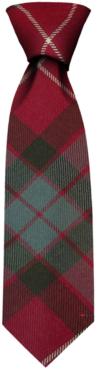 Mens Neck Tie Fraser Red Weathered Tartan Lightweight Scottish Clan Tie