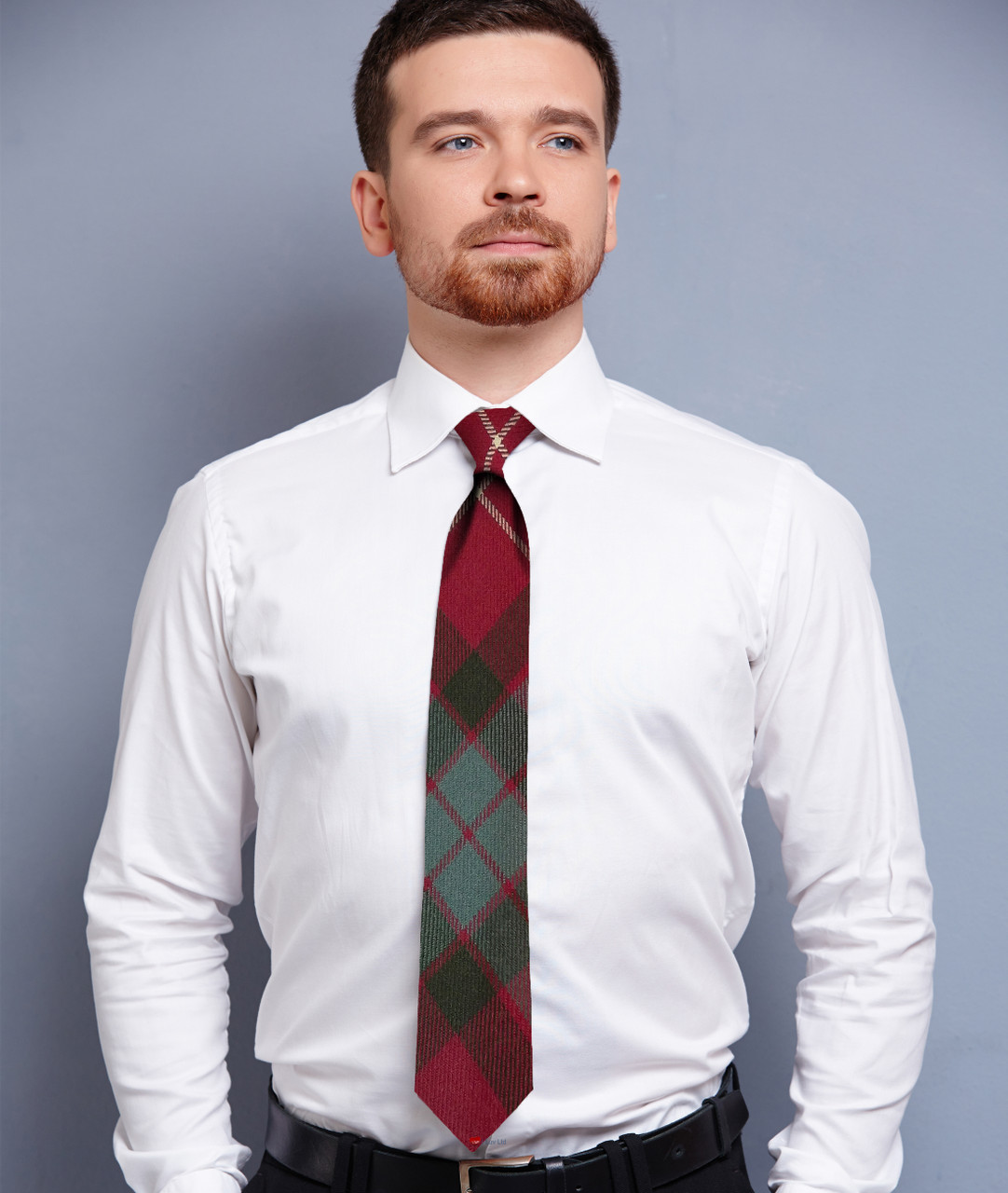 Mens Neck Tie Fraser Red Weathered Tartan Lightweight Scottish Clan Tie