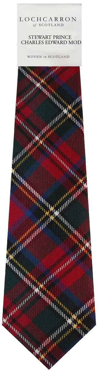 Mens Neck Tie Stewart Prince Charles Edward Modern Tartan Lightweight Scottish Clan Tie