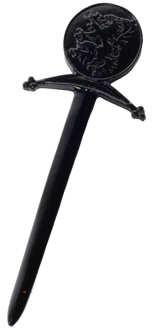 Kilt Pin With Lion Rampant Design For Scottish Traditional Jet Black
