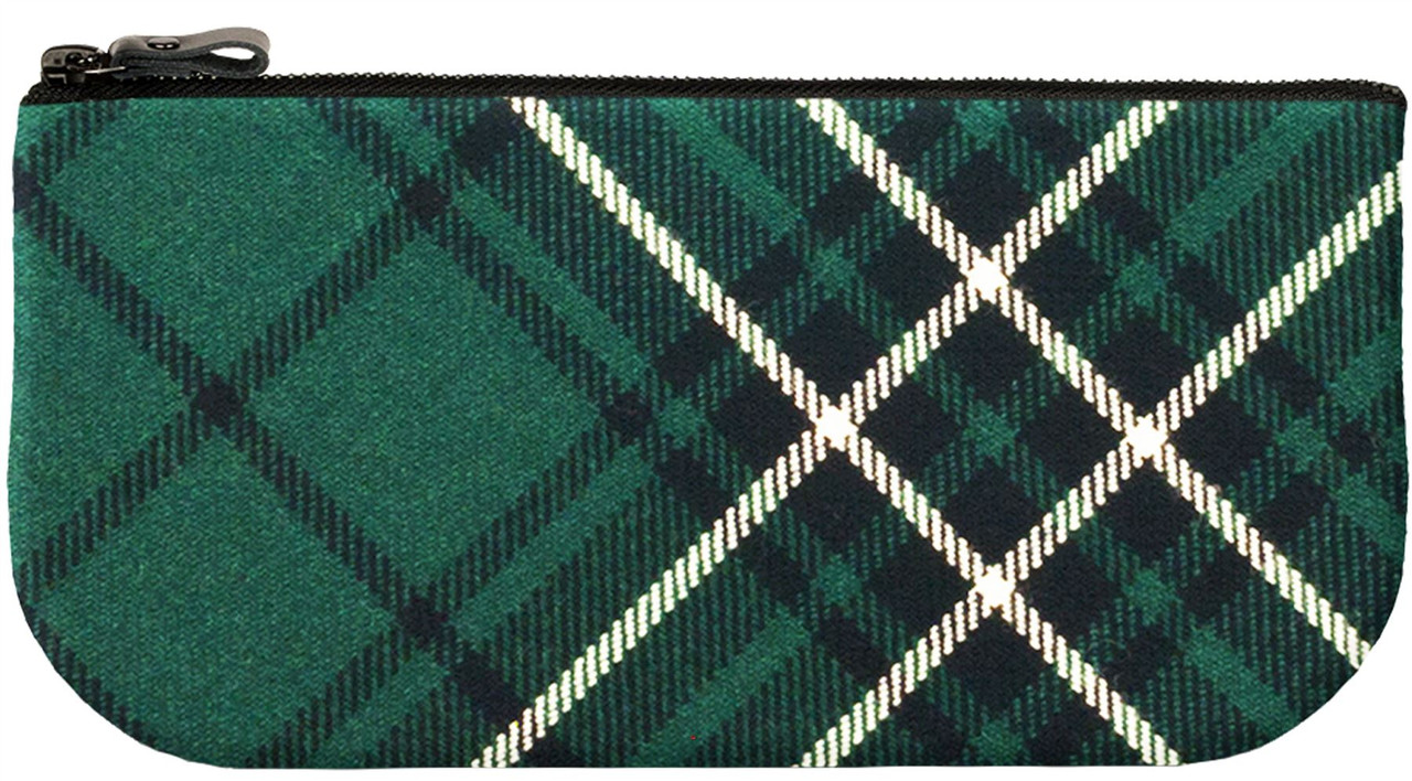 Small Leather and Wool Cosmetic Makeup Bag With MacLean for Phone and Card