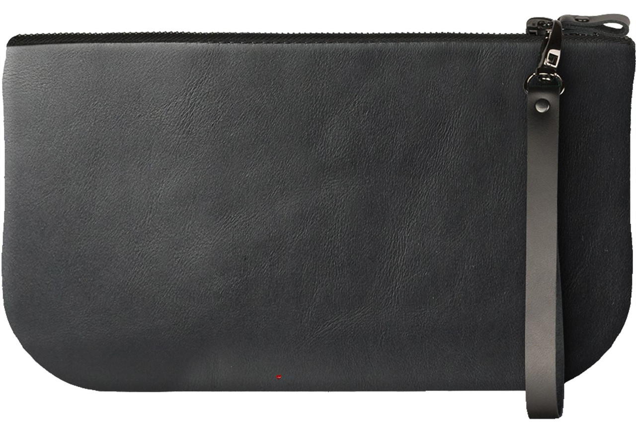 Small Leather Clutch Bag With Heritage Tartan Large Enough to Fit iPad Mini