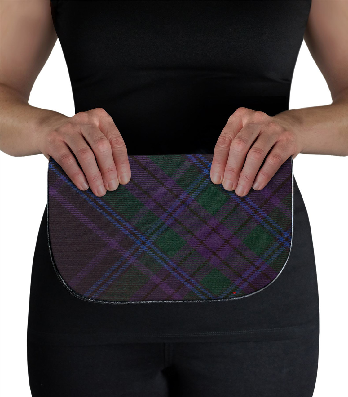 Large Leather Clutch Bag With Spirit of Scotland With Inside and Back Pocket