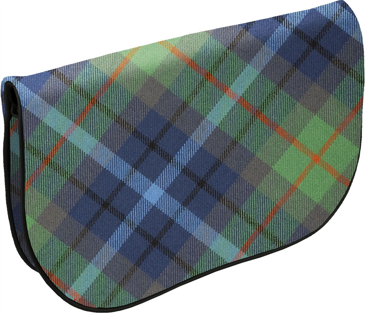 Large Leather Clutch Bag With New York City Tartan With Inside and Back Pocket