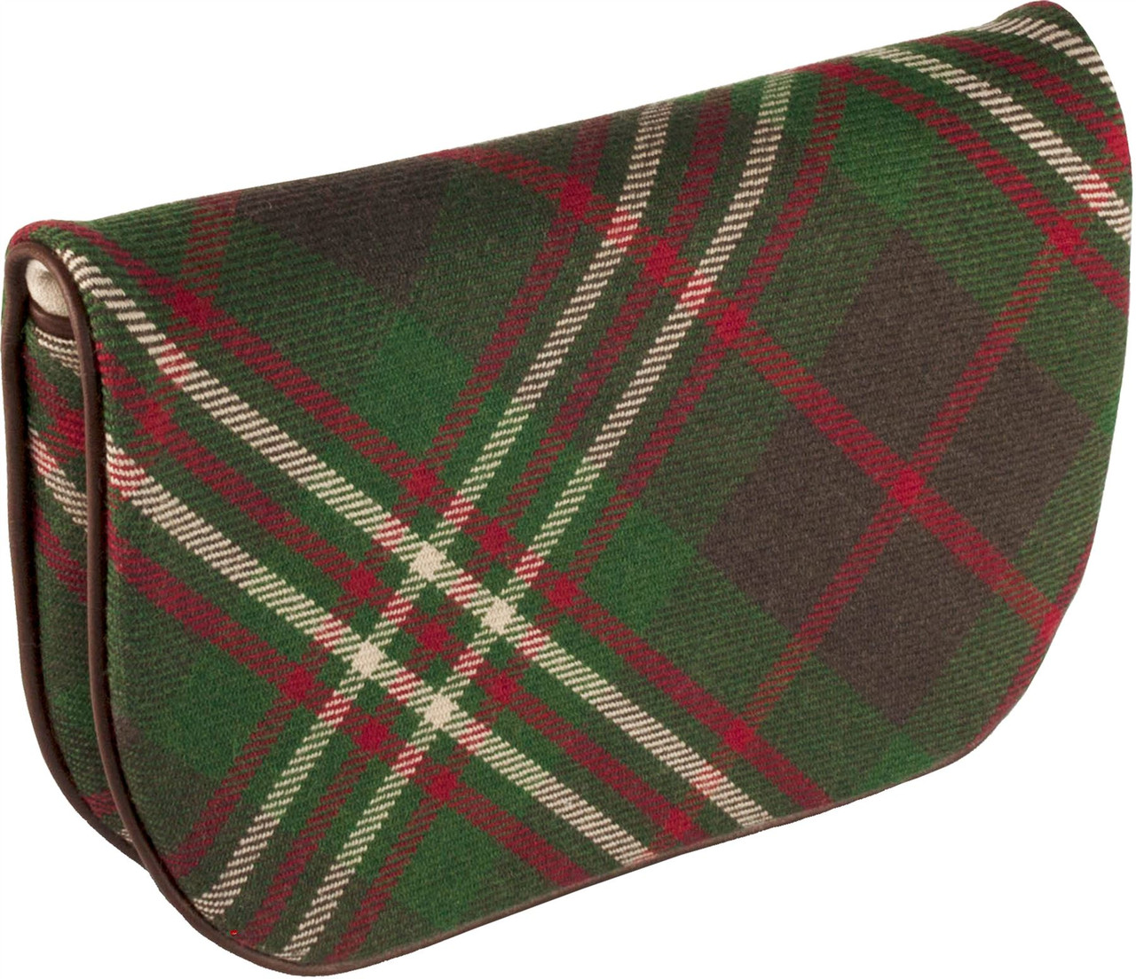 Large Leather Clutch Bag With Scott Tartan With Inside and Back Pocket
