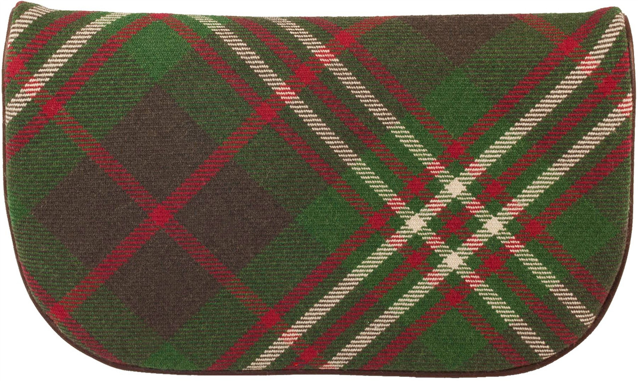 Large Leather Clutch Bag With Scott Tartan With Inside and Back Pocket