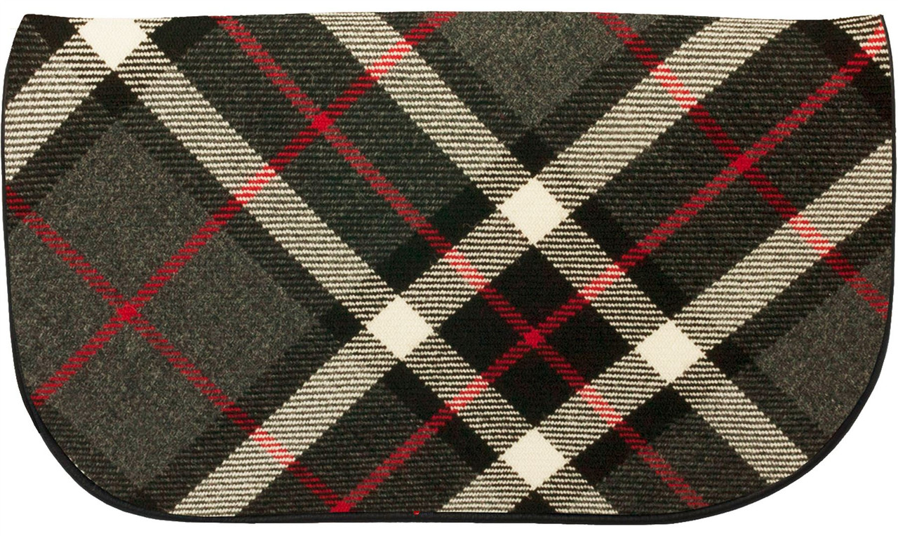 Large Leather Clutch Bag With Thomson Grey Tartan With Inside and Back Pocket