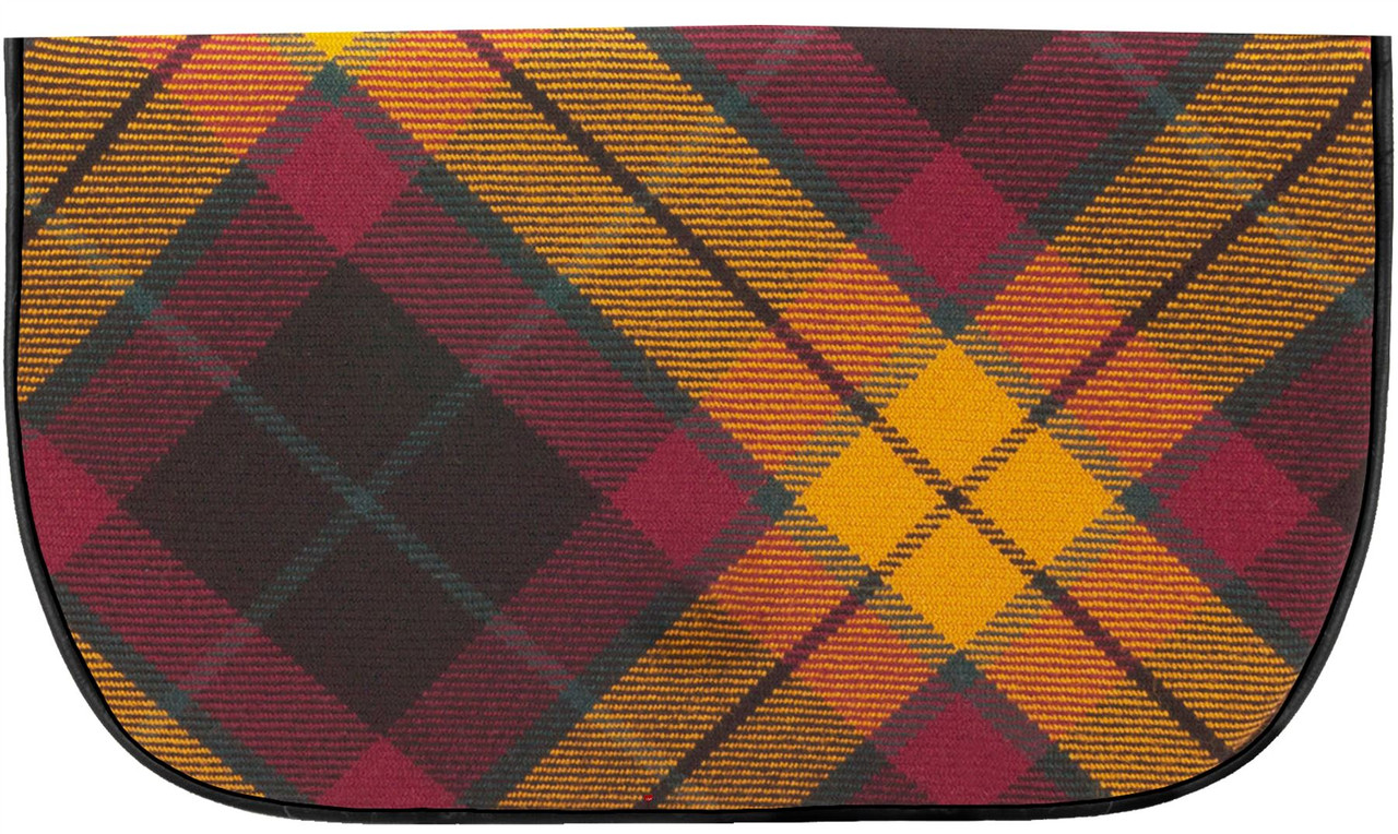 Large Leather Clutch Bag With MacMillan Tartan With Inside and Back Pocket