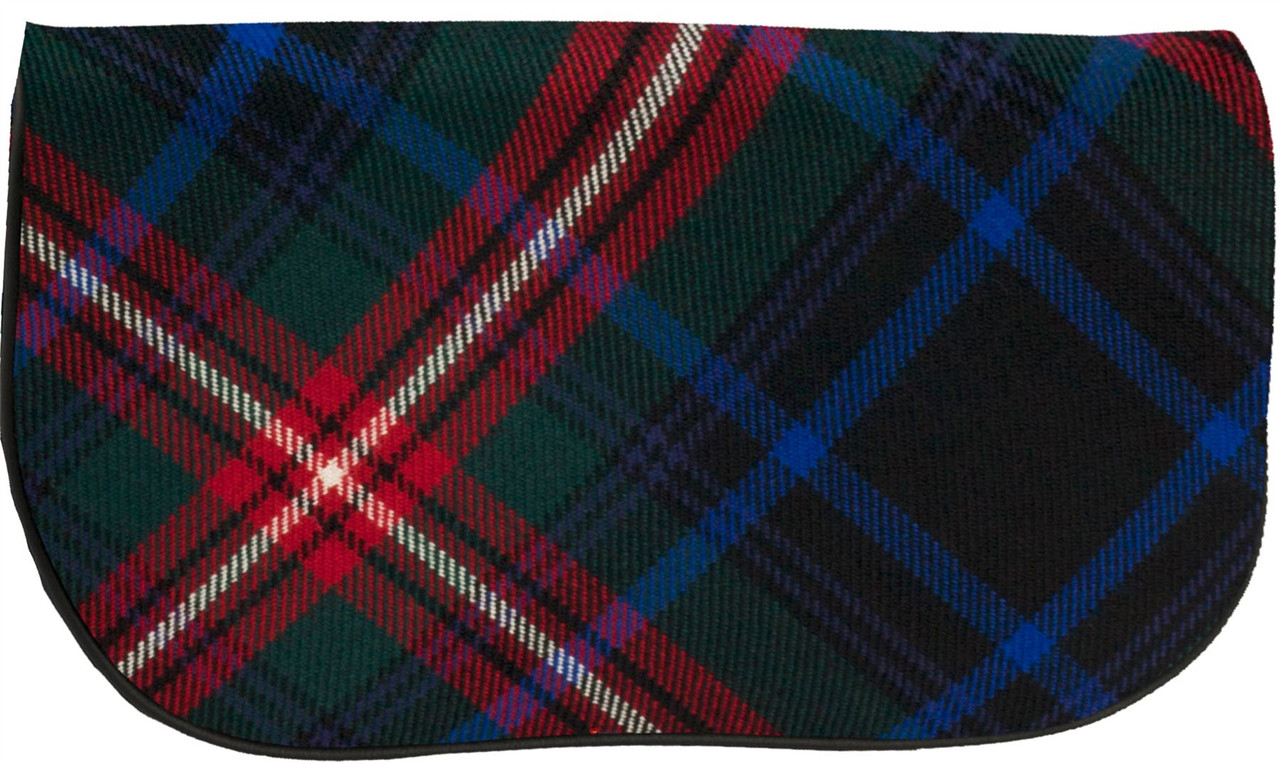 Large Leather Clutch Bag With Braveheart Tartan With Inside and Back Pocket
