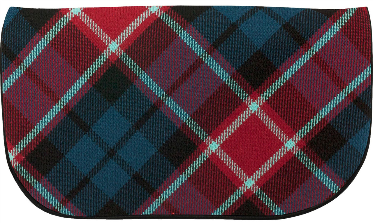 Large Leather Clutch Bag With Graham of Menteith Tartan Inside and Back Pocket