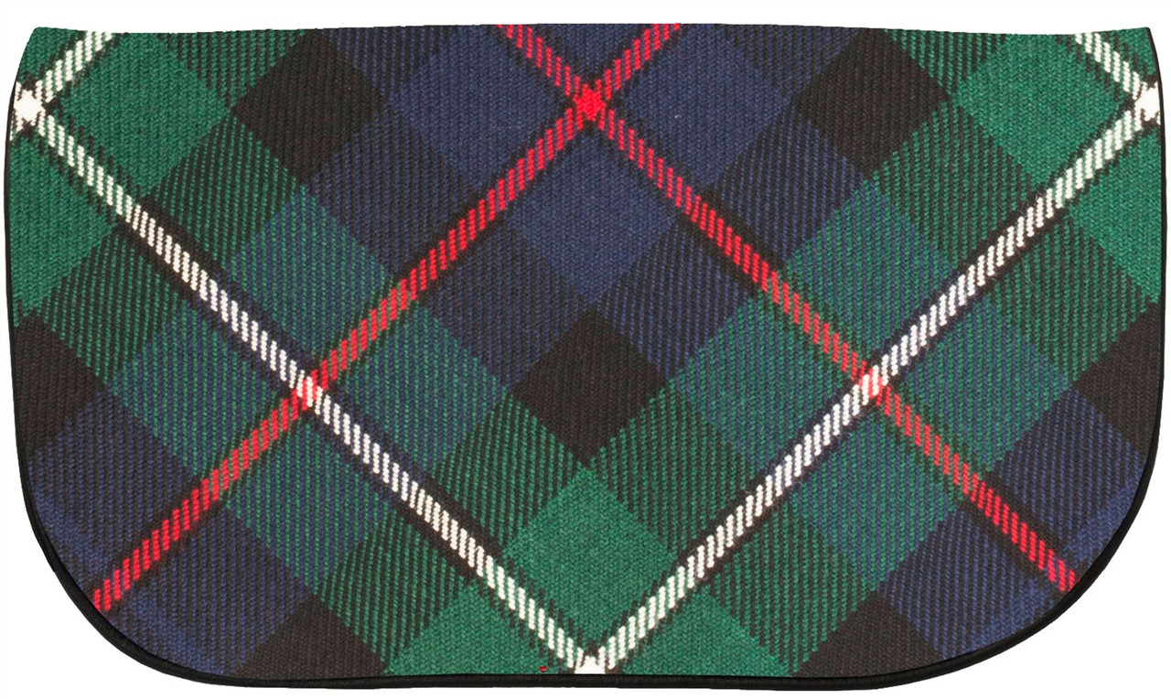 Large Leather Clutch Bag With MacKenzie Tartan With Inside and Back Pocket