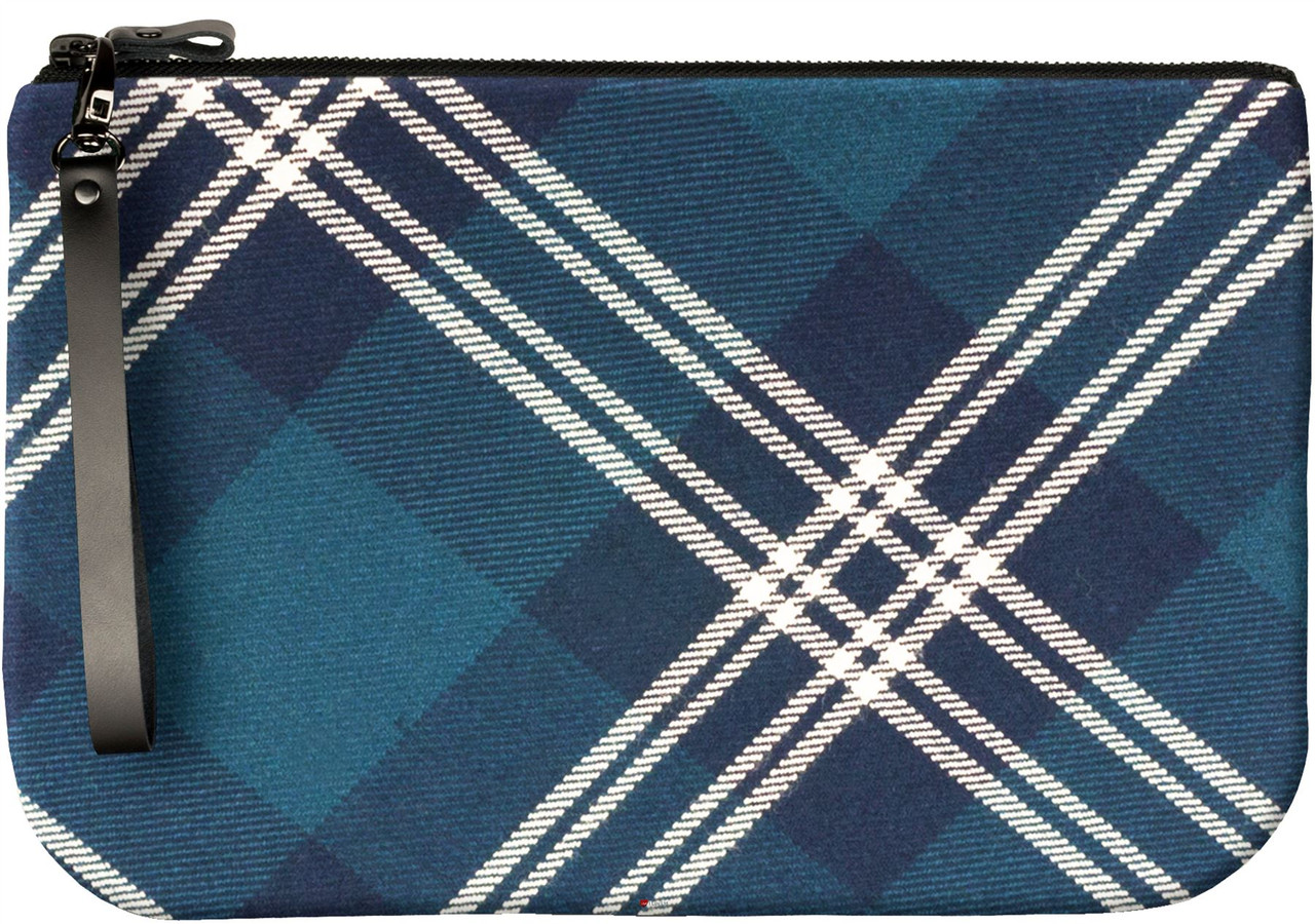 Medium Leather Clutch Bag Earl of St Andrews Tartan Large Enough to Fit an iPad