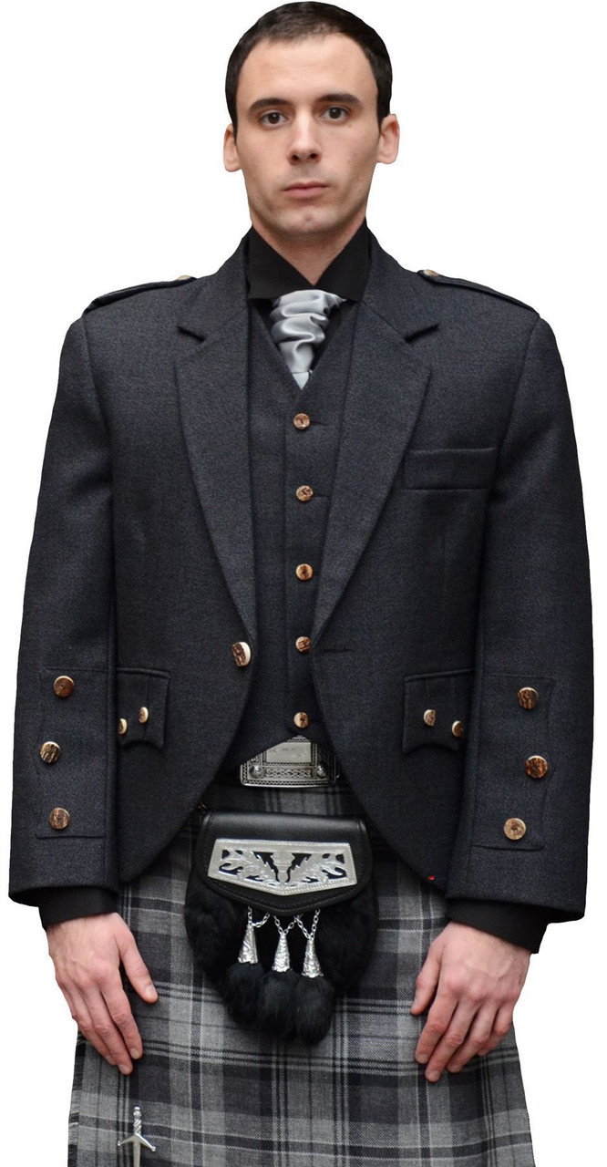 Araca Fashion Tweed Jacket With 5 Button Waistcoat