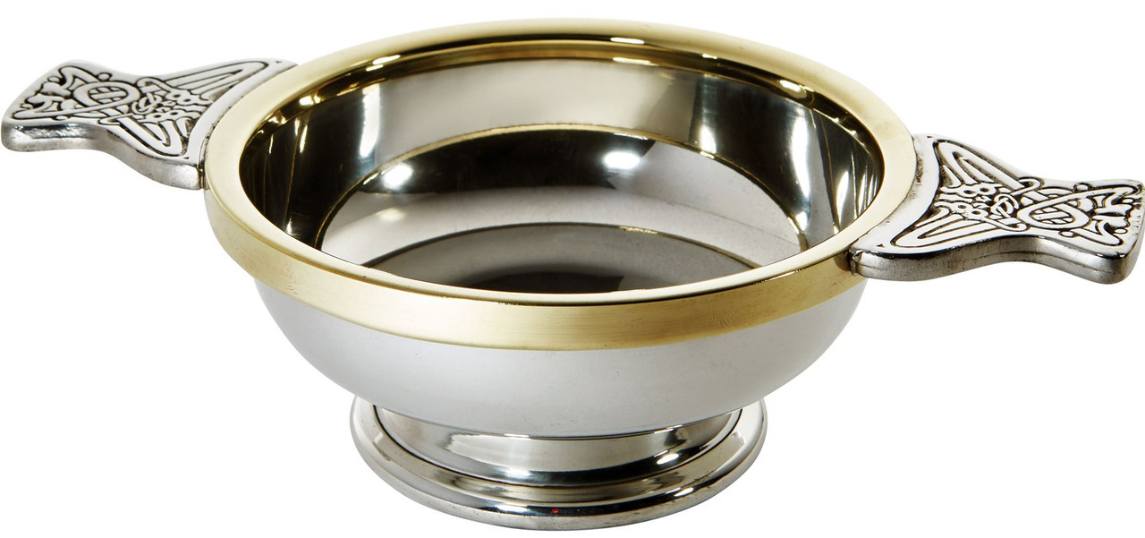 Scottish Quaich Brass Rim Large Size Tasting Bowl Ideal Christening Gift Engravable