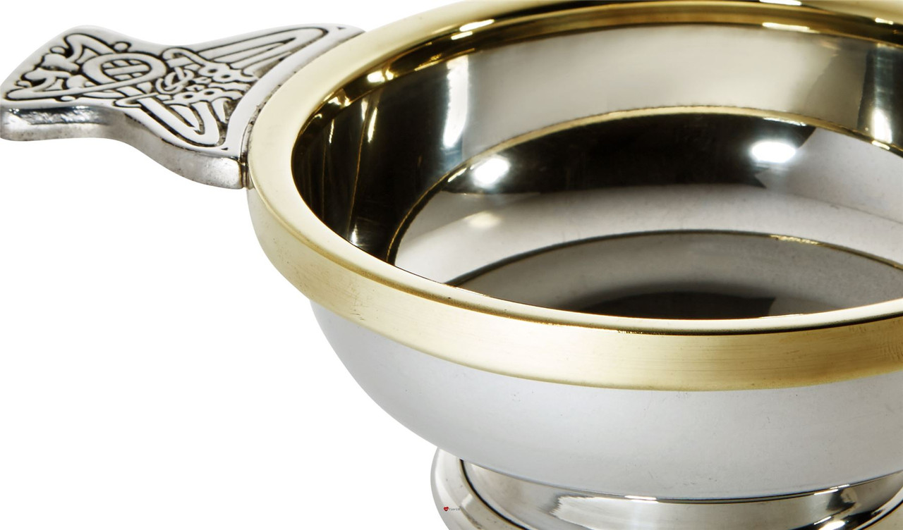Scottish Quaich Brass Rim Large Size Tasting Bowl Ideal Christening Gift Engravable