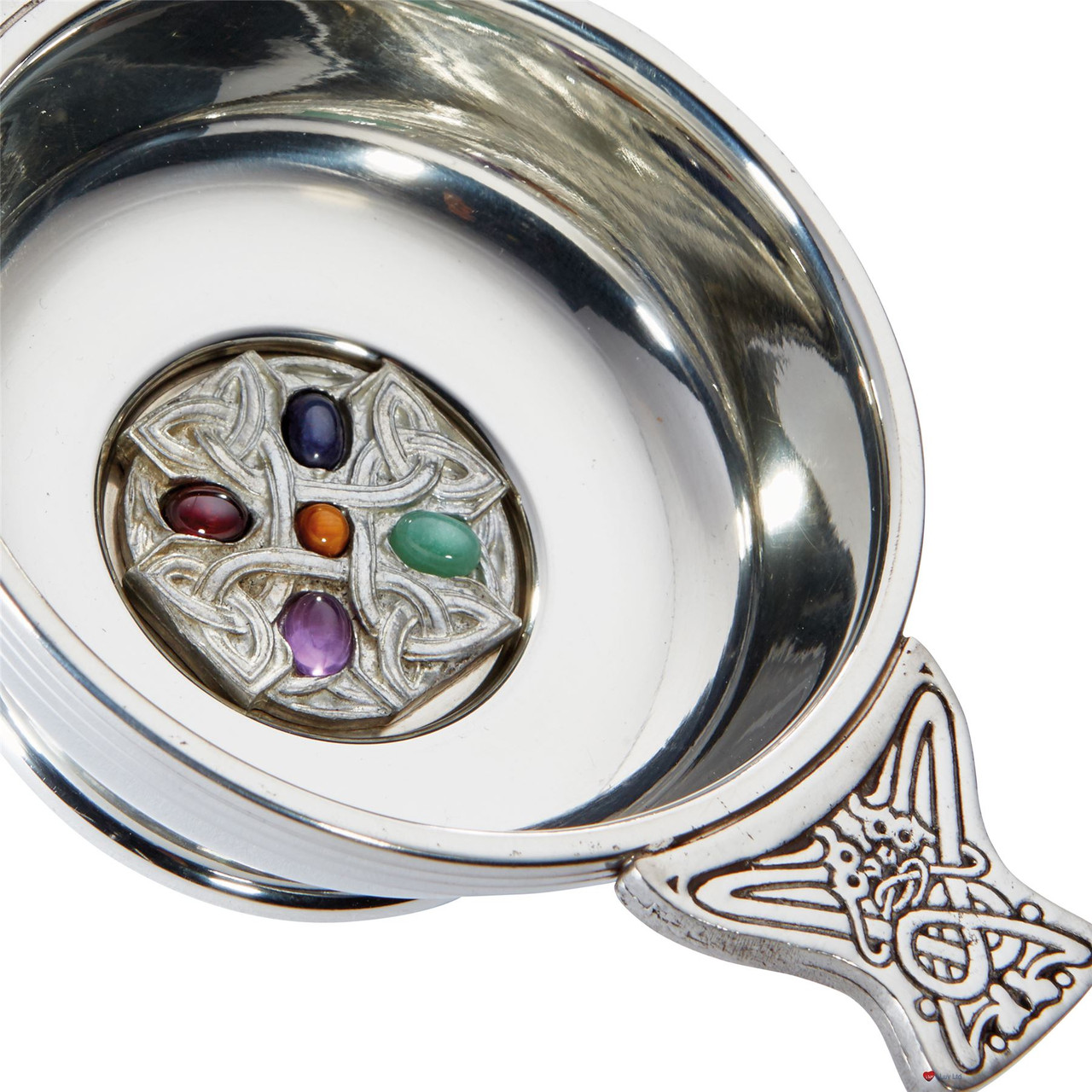 Scottish Quaich Tasting Bowl With Gem Cross Standard Size Engravable