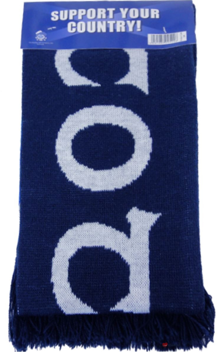 Navy Saltire Scottish Kint Scarf With Scotland Design White On Navy