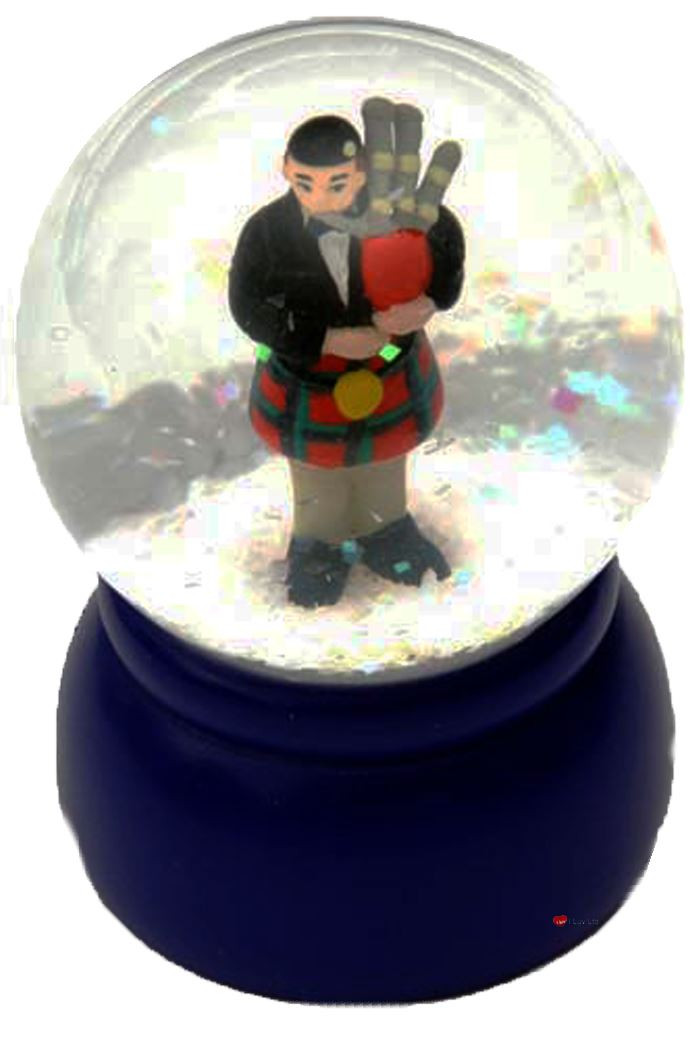 Scottish Waterball with Highland Bagpiper Highland Piper Snowglobe Gloss Flakes