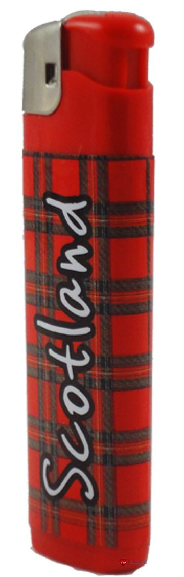 Red Tartan Scottish lelectric Gas Clicky Lighter