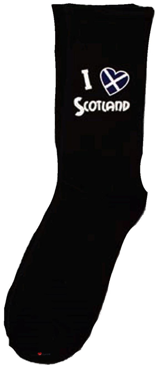 I Love Scotland Saltire Heart Socks Scottish Socks Gift Saltire Heart Design