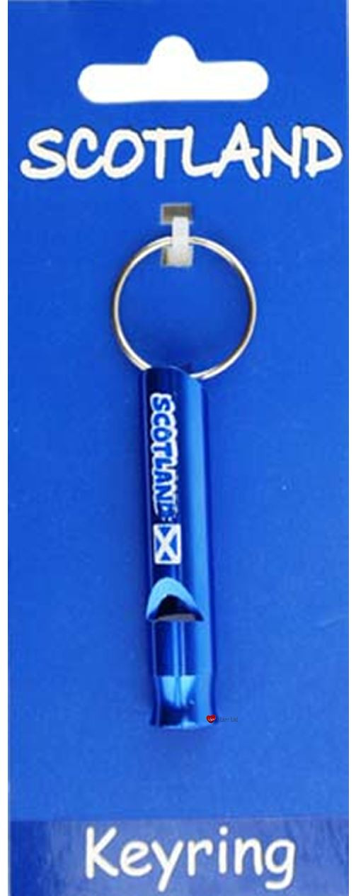 Scottish Keyring Blue Scottish Saltire Useful Blue Whistle on a Keyring