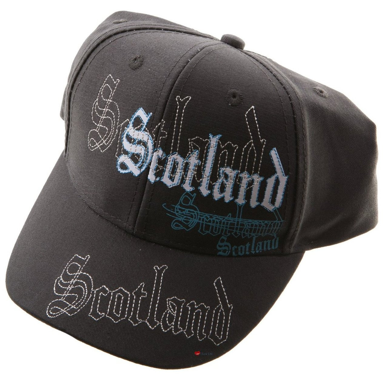 Adjustable One Size Baseball Cap Scotland Embroidery Design Grey